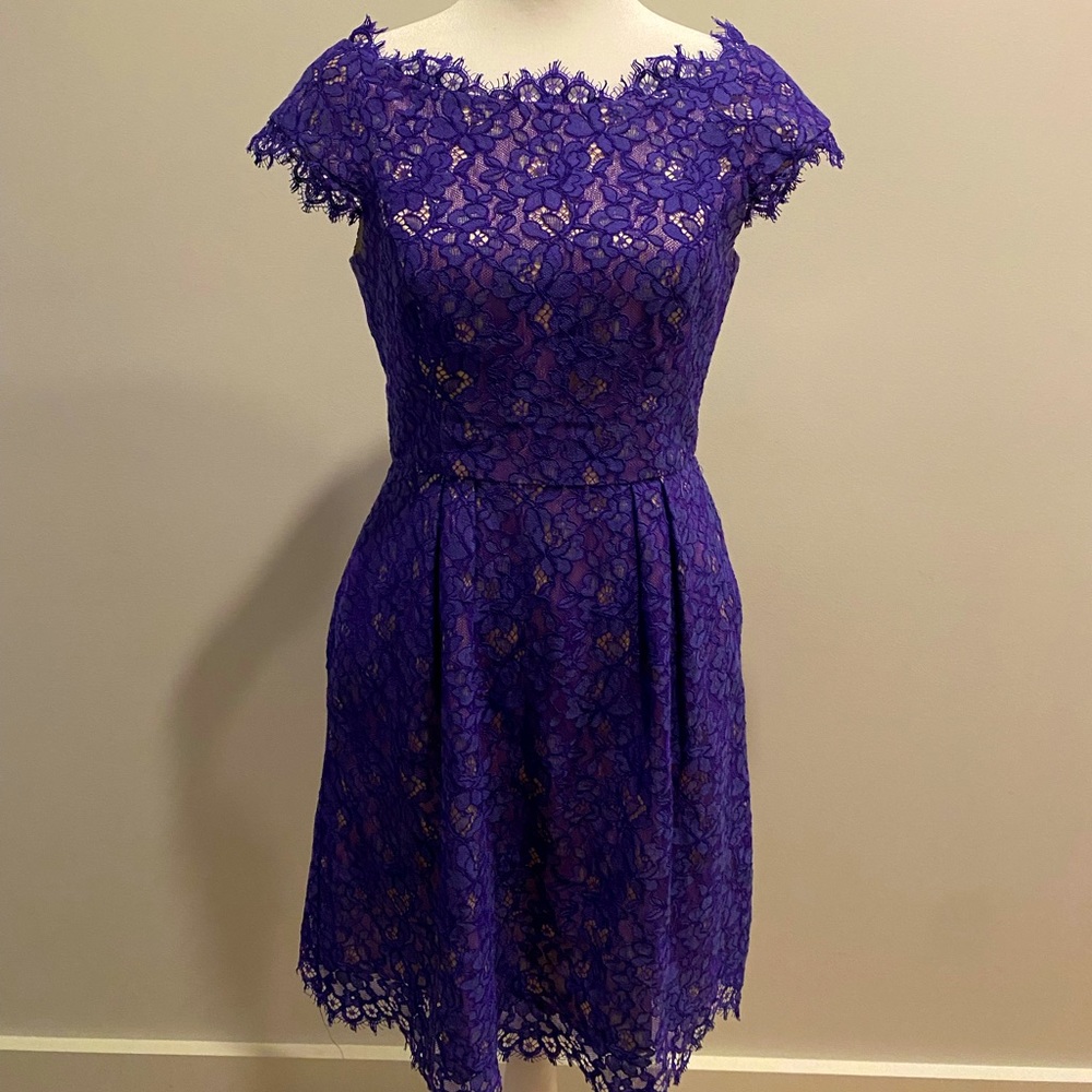 Purple Floral Lace Dress